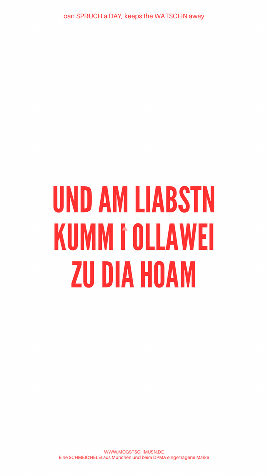 UND AM LIABSTN KUMM I OIWEI ZU DIA HOAM