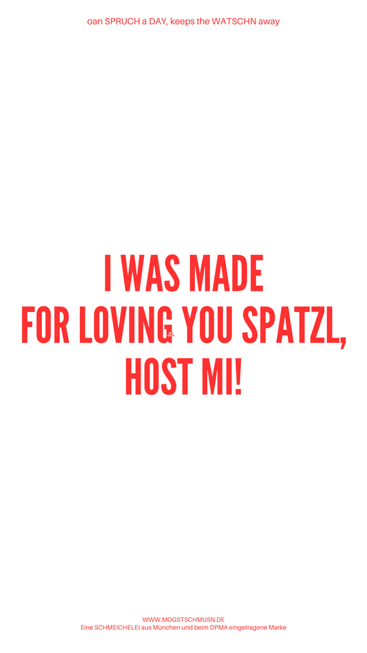 I WAS MADE FOR LOVING YOU SPATZL, HOST MI!