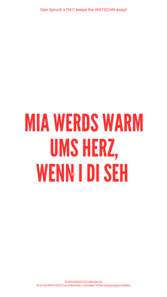 MIA WERDS WARM UMS HERZ, WENN I DI SEH