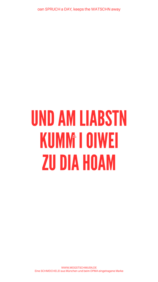 UND AM LIABSTN KUMM I OIWEI ZU DIA HOAM
