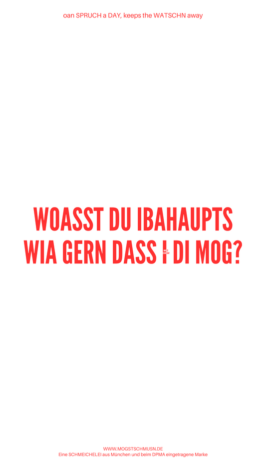 WOASST DU IBAHAUPTS WIA GERN DASS I DI HOB
